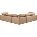 Meridian Comfy Tan Vegan Leather Modular Sectional IMAGE 3