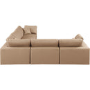 Meridian Comfy Tan Vegan Leather Modular Sectional IMAGE 5