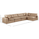 Meridian Comfy Tan Vegan Leather Modular Sectional IMAGE 15