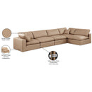Meridian Comfy Tan Vegan Leather Modular Sectional IMAGE 16