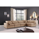 Meridian Comfy Tan Vegan Leather Modular Sectional IMAGE 3