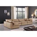 Meridian Comfy Tan Vegan Leather Modular Sectional IMAGE 4