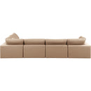 Meridian Comfy Tan Vegan Leather Modular Sectional IMAGE 5
