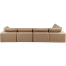 Meridian Comfy Tan Vegan Leather Modular Sectional IMAGE 6