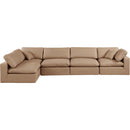 Meridian Comfy Tan Vegan Leather Modular Sectional IMAGE 7
