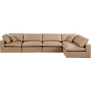 Meridian Comfy Tan Vegan Leather Modular Sectional IMAGE 8