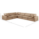 Meridian Comfy Tan Vegan Leather Modular Sectional IMAGE 10