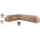 Meridian Comfy Tan Vegan Leather Modular Sectional IMAGE 11