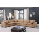 Meridian Comfy Tan Vegan Leather Modular Sectional IMAGE 2