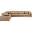 Meridian Comfy Tan Vegan Leather Modular Sectional IMAGE 4