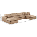 Meridian Comfy Tan Vegan Leather Modular Sectional IMAGE 10