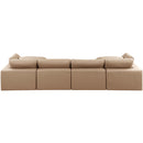 Meridian Comfy Tan Vegan Leather Modular Sectional IMAGE 3