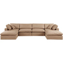 Meridian Comfy Tan Vegan Leather Modular Sectional IMAGE 4