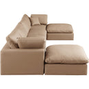 Meridian Comfy Tan Vegan Leather Modular Sectional IMAGE 5