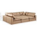 Meridian Comfy Tan Vegan Leather Modular Sectional IMAGE 10