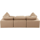 Meridian Comfy Tan Vegan Leather Modular Sectional IMAGE 3