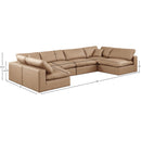 Meridian Comfy Tan Vegan Leather Modular Sectional IMAGE 10