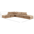 Meridian Comfy Tan Vegan Leather Modular Sectional IMAGE 10