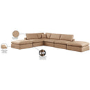 Meridian Comfy Tan Vegan Leather Modular Sectional IMAGE 11