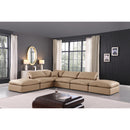 Meridian Comfy Tan Vegan Leather Modular Sectional IMAGE 2