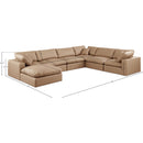 Meridian Comfy Tan Vegan Leather Modular Sectional IMAGE 10