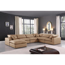 Meridian Comfy Tan Vegan Leather Modular Sectional IMAGE 2