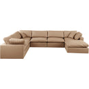 Meridian Comfy Tan Vegan Leather Modular Sectional IMAGE 4