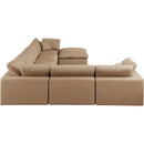 Meridian Comfy Tan Vegan Leather Modular Sectional IMAGE 5