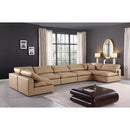 Meridian Comfy Tan Vegan Leather Modular Sectional IMAGE 2