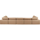 Meridian Comfy Tan Vegan Leather Modular Sectional IMAGE 3