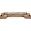 Meridian Comfy Tan Vegan Leather Modular Sectional IMAGE 4
