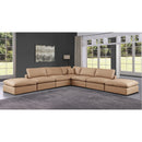 Meridian Comfy Tan Vegan Leather Modular Sectional IMAGE 2