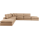 Meridian Comfy Tan Vegan Leather Modular Sectional IMAGE 4