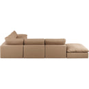 Meridian Comfy Tan Vegan Leather Modular Sectional IMAGE 5