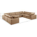 Meridian Comfy Tan Vegan Leather Modular Sectional IMAGE 10
