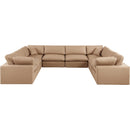 Meridian Comfy Tan Vegan Leather Modular Sectional IMAGE 4