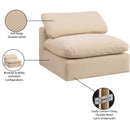 Meridian Comfy Beige Velvet Modular Armless Chair IMAGE 11