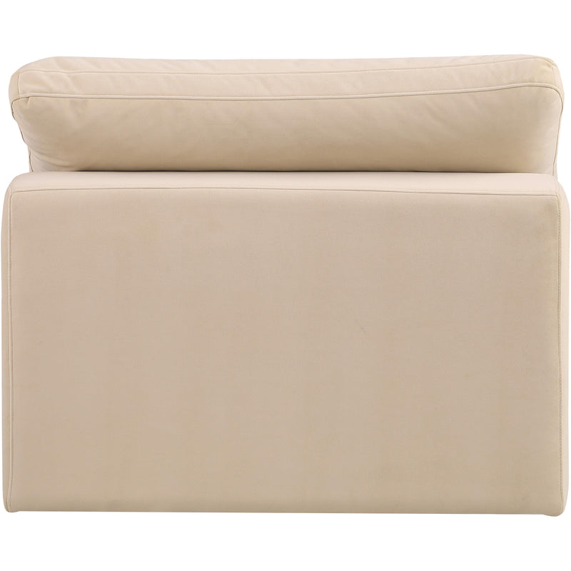 Meridian Comfy Beige Velvet Modular Armless Chair IMAGE 3
