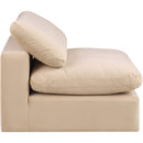 Meridian Comfy Beige Velvet Modular Armless Chair IMAGE 6