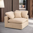 Meridian Comfy Beige Velvet Modular Corner Chair IMAGE 2