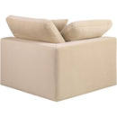 Meridian Comfy Beige Velvet Modular Corner Chair IMAGE 3