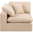 Meridian Comfy Beige Velvet Modular Corner Chair IMAGE 4