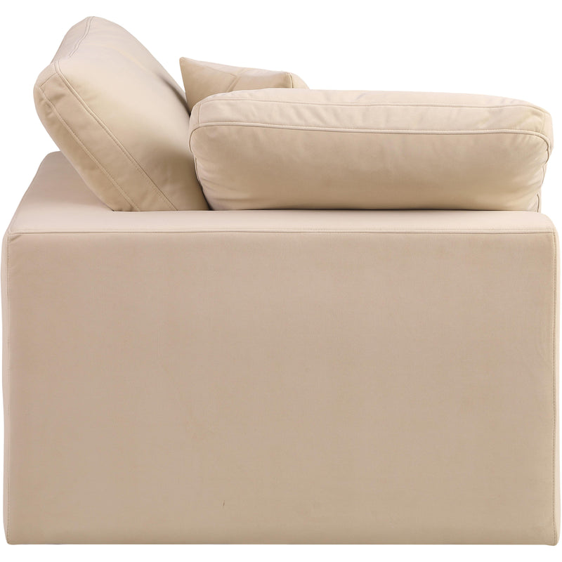 Meridian Comfy Beige Velvet Modular Corner Chair IMAGE 5
