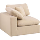 Meridian Comfy Beige Velvet Modular Corner Chair IMAGE 7