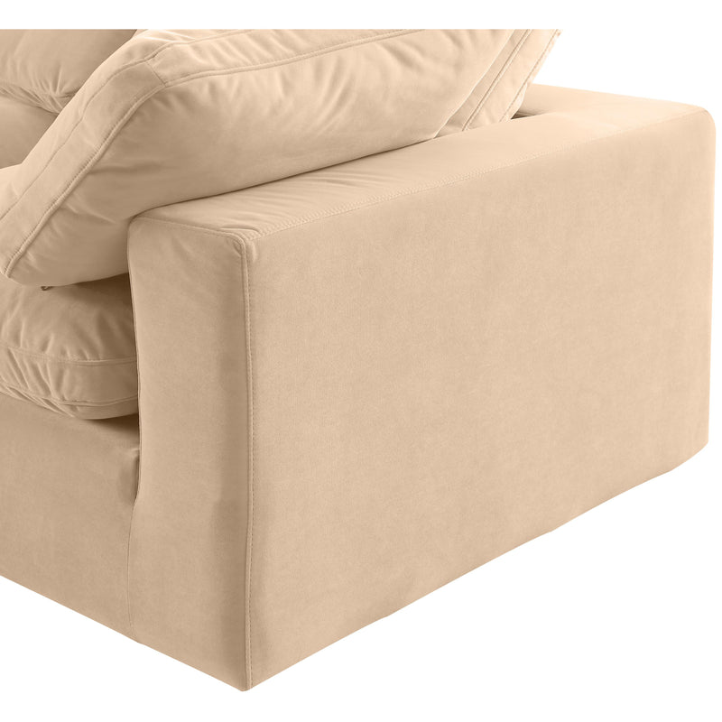 Meridian Comfy Beige Velvet Modular Corner Chair IMAGE 9