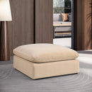 Meridian Comfy Beige Velvet Modular Ottoman IMAGE 2