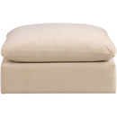 Meridian Comfy Beige Velvet Modular Ottoman IMAGE 3