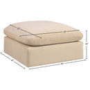 Meridian Comfy Beige Velvet Modular Ottoman IMAGE 5