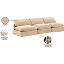 Meridian Comfy Beige Velvet Modular Sofa IMAGE 10