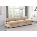 Meridian Comfy Beige Velvet Modular Sofa IMAGE 2